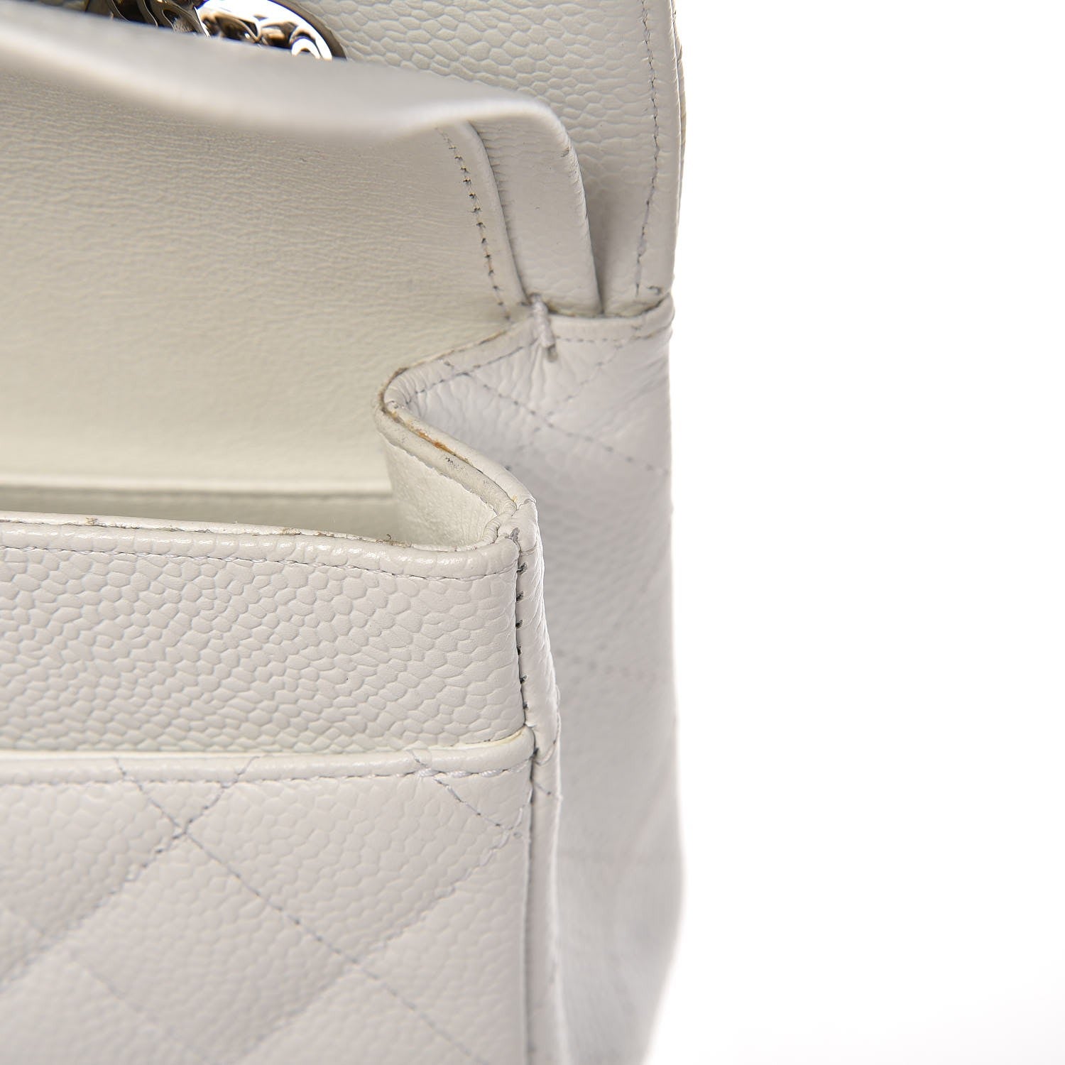 Chanel Caviar Quilted Medium Double Flap Bijoux Chain White 16 of 16