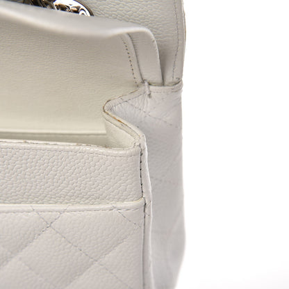 Chanel Caviar Quilted Medium Double Flap Bijoux Chain White 16 of 16