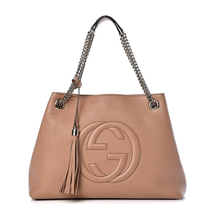 Gucci Pebbled Calfskin Medium Soho Chain Shoulder Bag Camelia 1 of 9