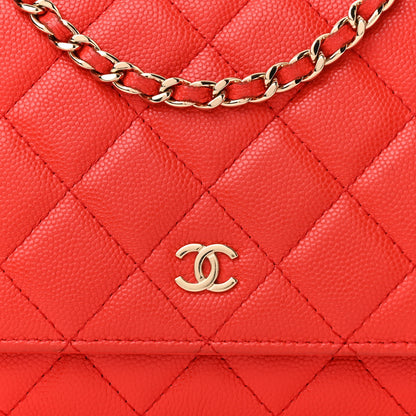 Chanel Caviar Quilted Wallet On Chain WOC Red 9 of 15