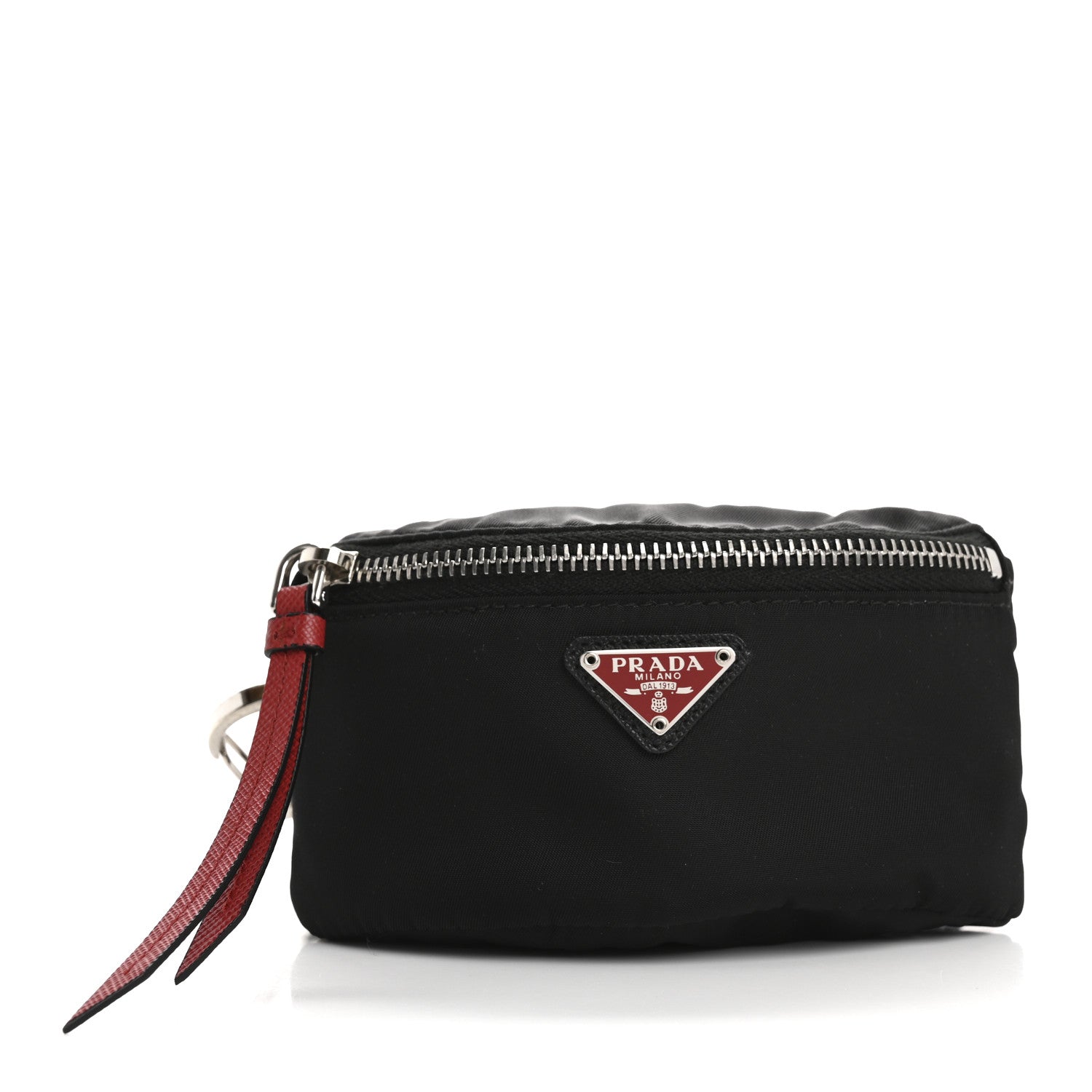 Prada Tessuto Nylon Pouch Black Fiery Red 1 of 11