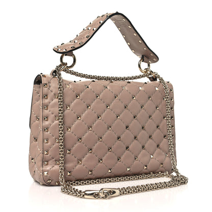 Valentino Garavani Lambskin Medium Rockstud Spike Shoulder Bag Poudre 3 of 11