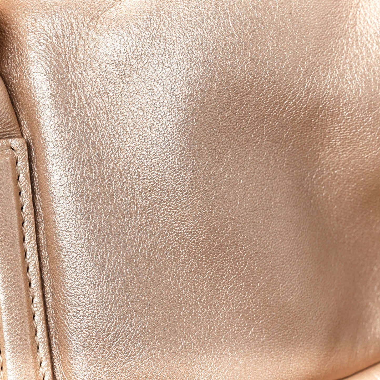 Metallic Lambskin Medium Coco Cocoon Reversible Tote Light Gold
