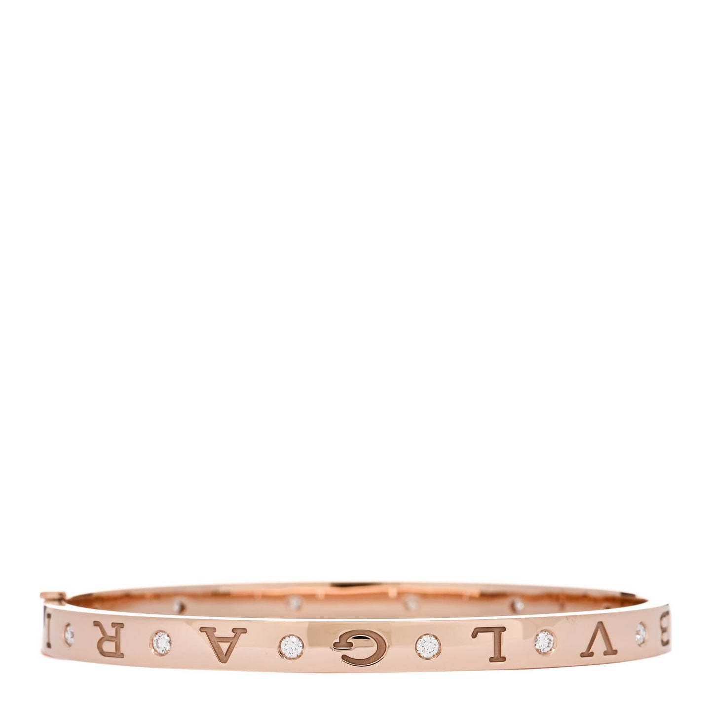 18K Rose Gold 12 Diamond B.Zero1 Essential Bangle Bracelet M