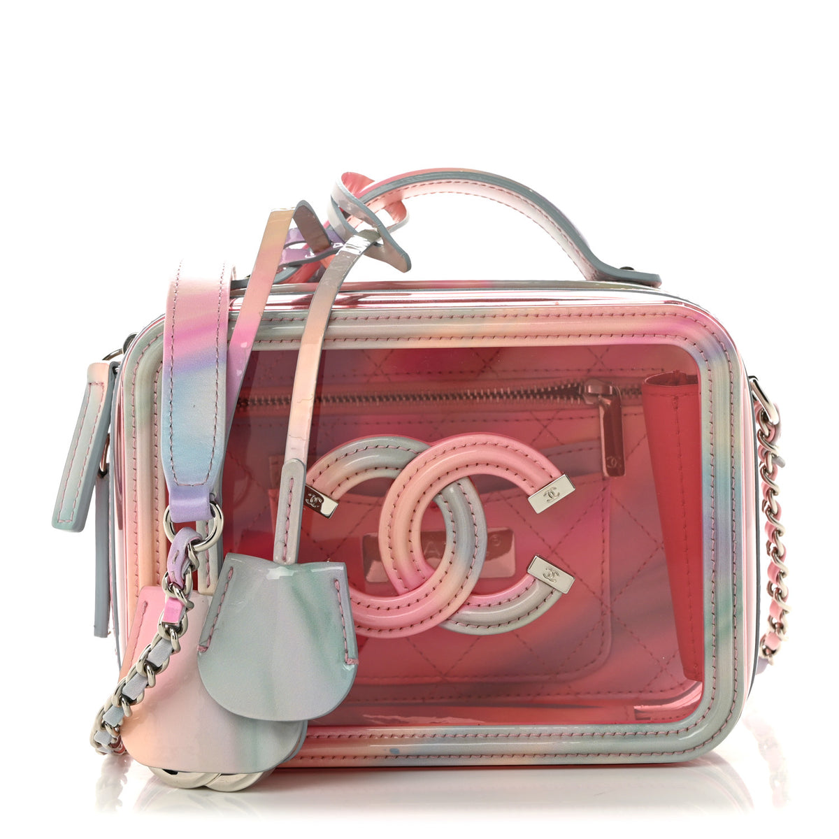 Chanel PVC Lambskin Filigree Small CC Filigree Vanity Case Pink Multicolor 1 of 10