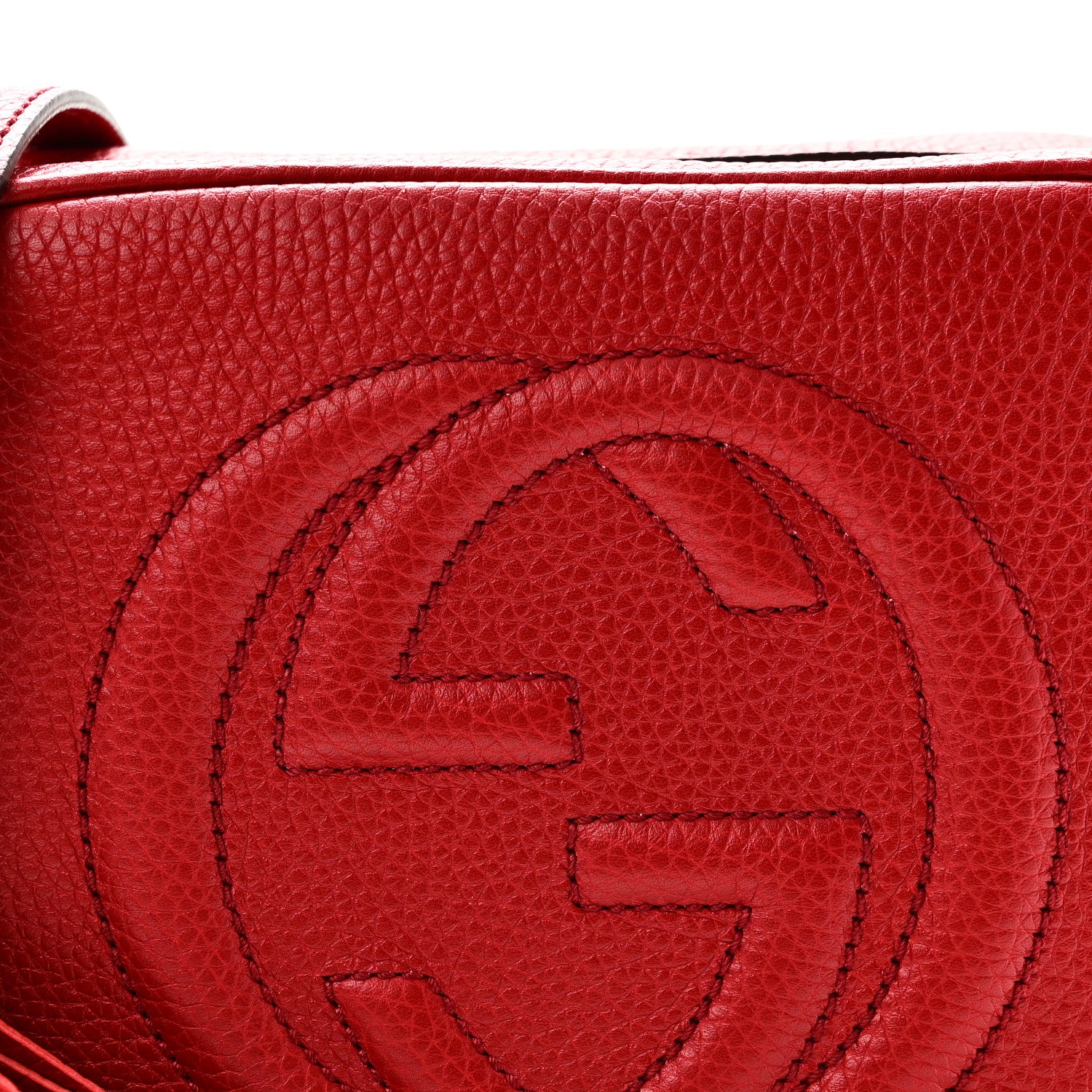 Gucci Pebbled Calfskin Small Soho Disco Bag Vibrant Red 8 of 10