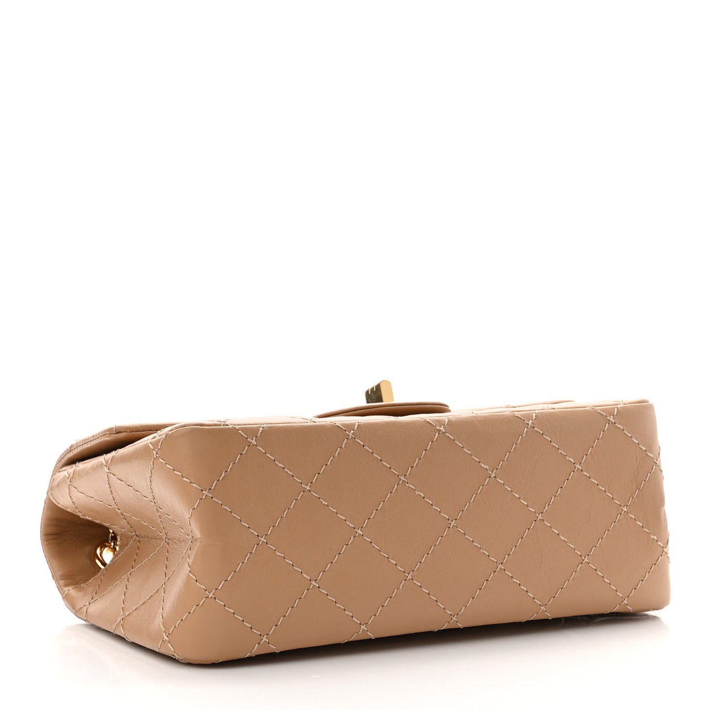 Aged Calfskin Quilted 2.55 Reissue Mini Flap Beige