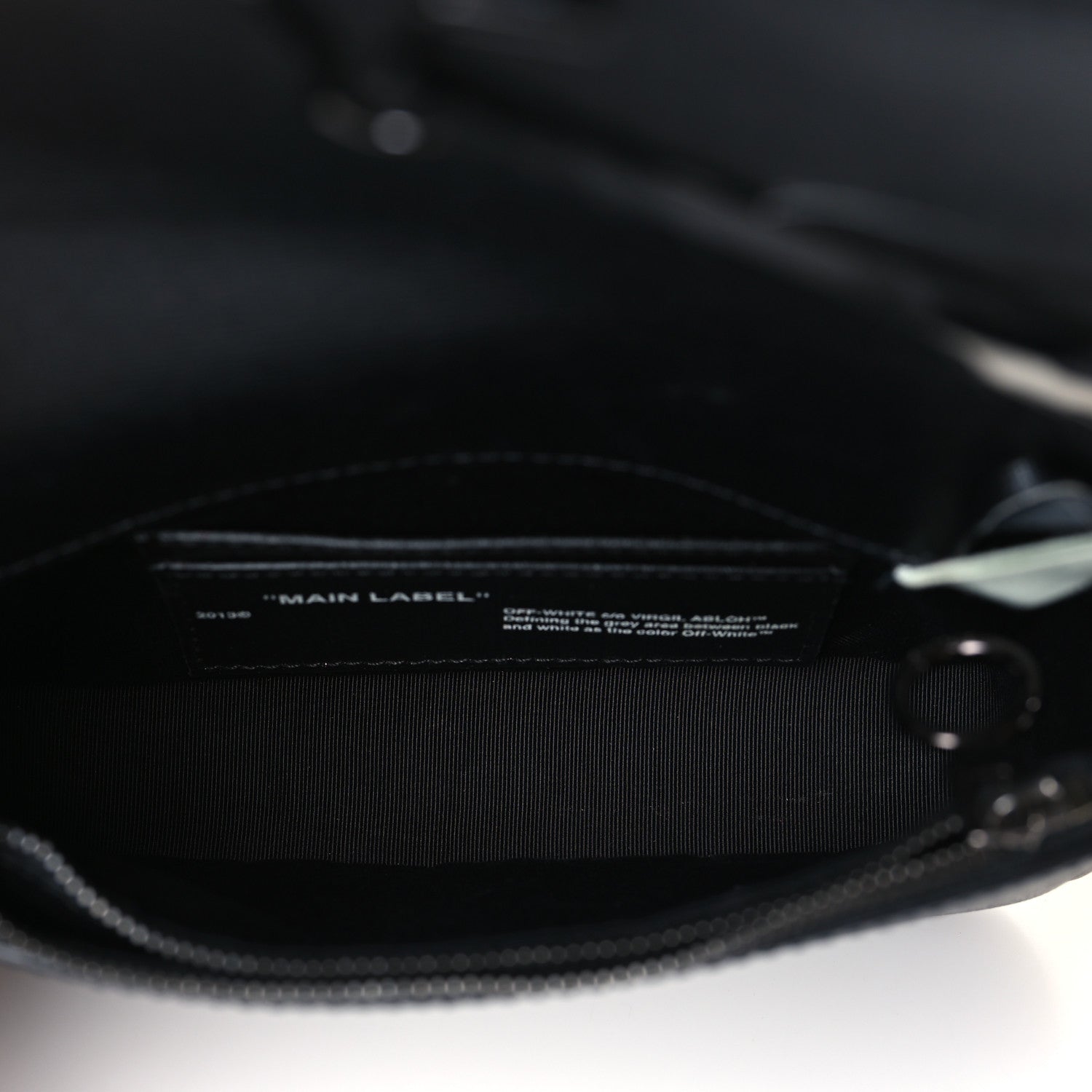 Off-White Saffiano Striped Mini Diag Binder Clip Bag Black White 5 of 8