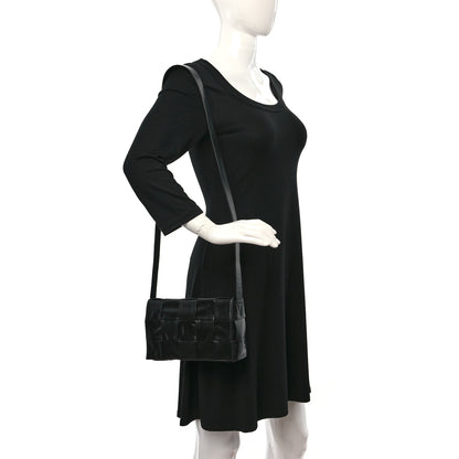 Bottega Veneta Paper Calfskin Maxi Intreccio Cassette Crossbody Bag Black 2 of 7