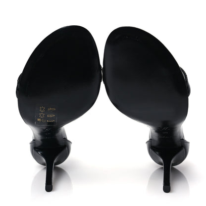 Louis Vuitton Patent Monogram Vedette Sandals 36 Black 5 of 6
