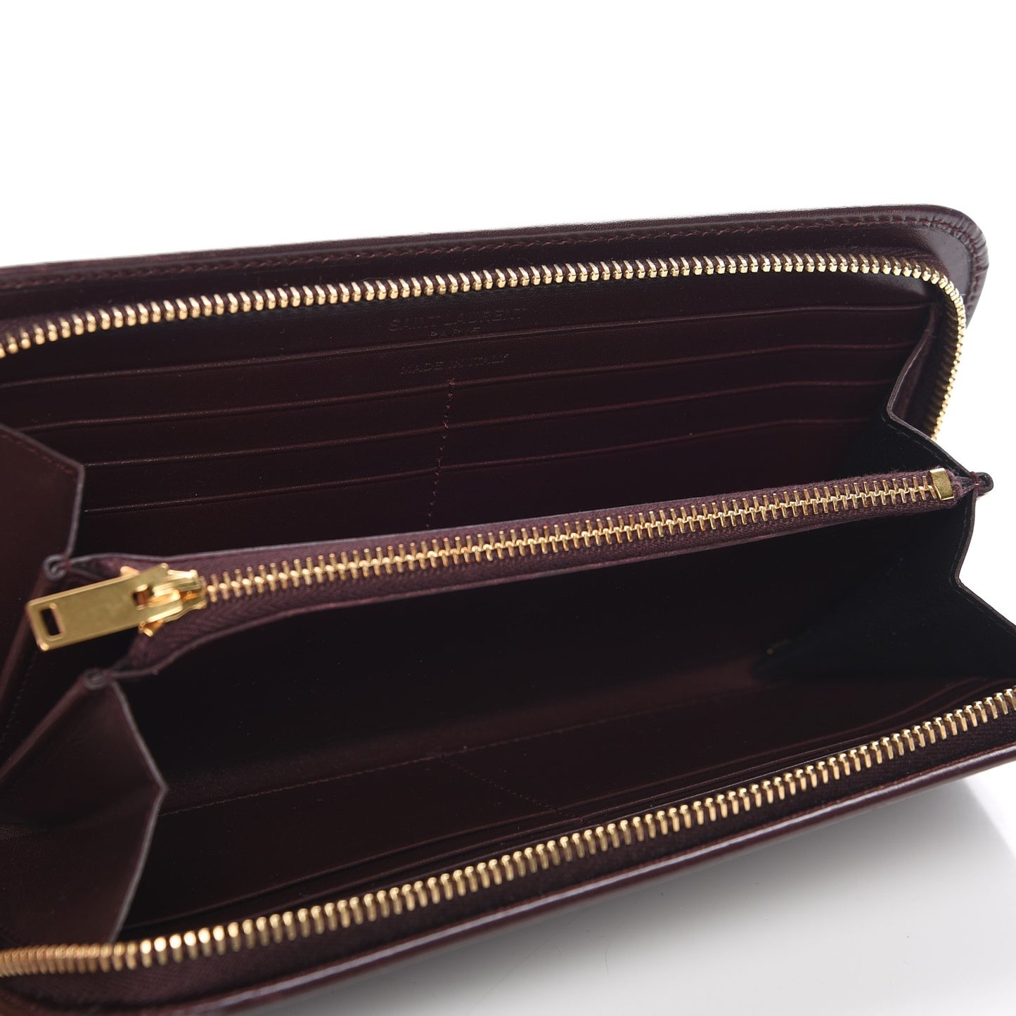 Calfskin Classic Zip Around Continental Wallet Bordeaux