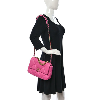 Chanel Lambskin Quilted Medium Chanel 19 Flap Pink 2 of 10