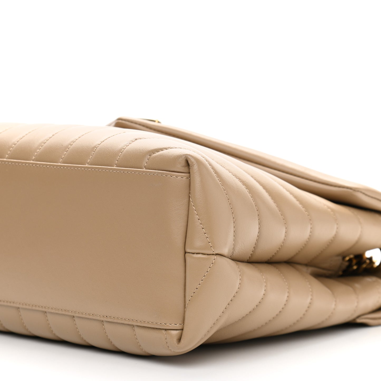 Calfskin Y Quilted Monogram Medium Loulou Chain Satchel Dark Latte