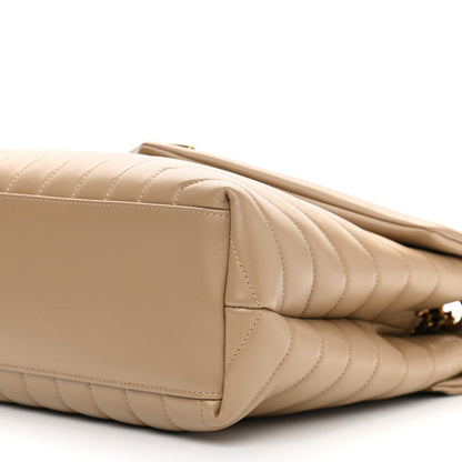 Saint Laurent Calfskin Y Quilted Monogram Medium Loulou Chain Satchel Dark Latte 10 of 11
