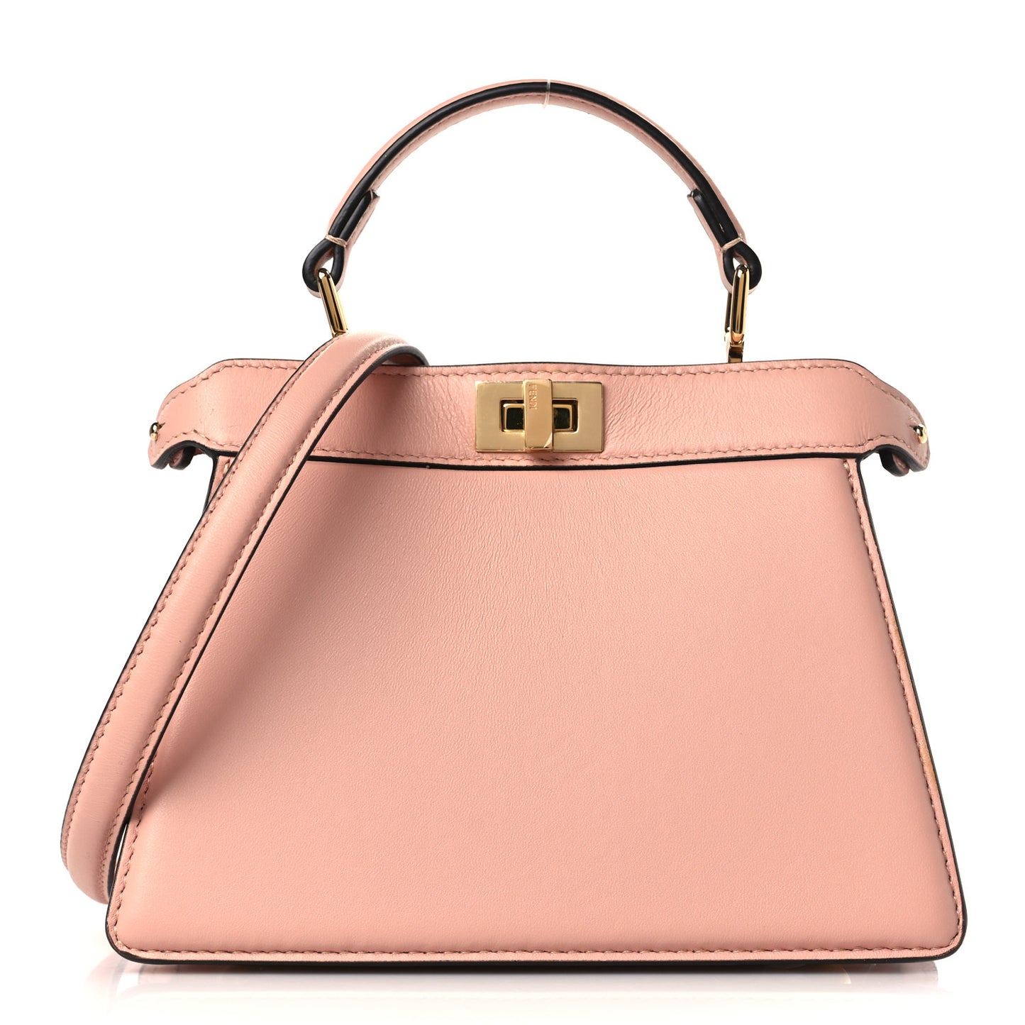 Shiny Nappa Petite Peekaboo I SEE U Satchel Baby Pink