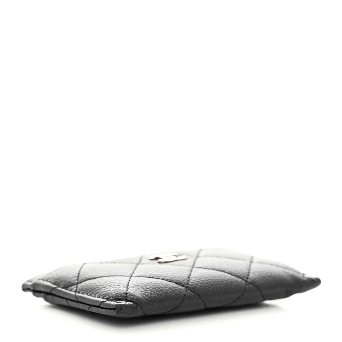 Caviar Quilted Card Holder Black
