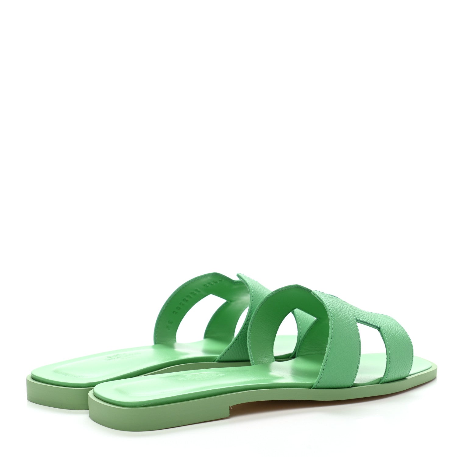 Hermes Epsom Oran Sandals 37 Vert Pomme 4 of 9