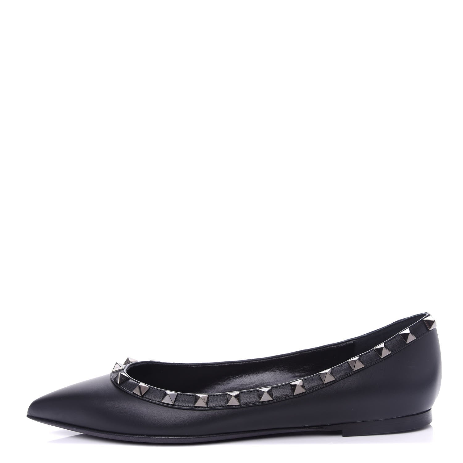 Valentino Garavani Nappa Rockstud Ballerina Flats 36.5 Black 1 of 11