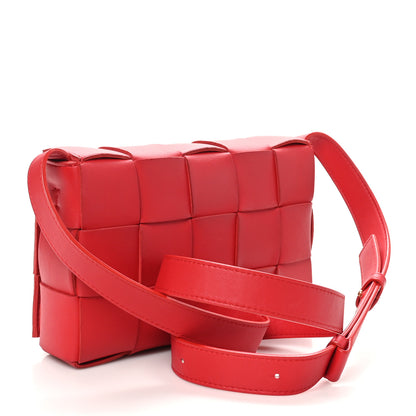 Bottega Veneta Lambskin Maxi Intrecciato Cassette Crossbody Bag Redstone 3 of 9
