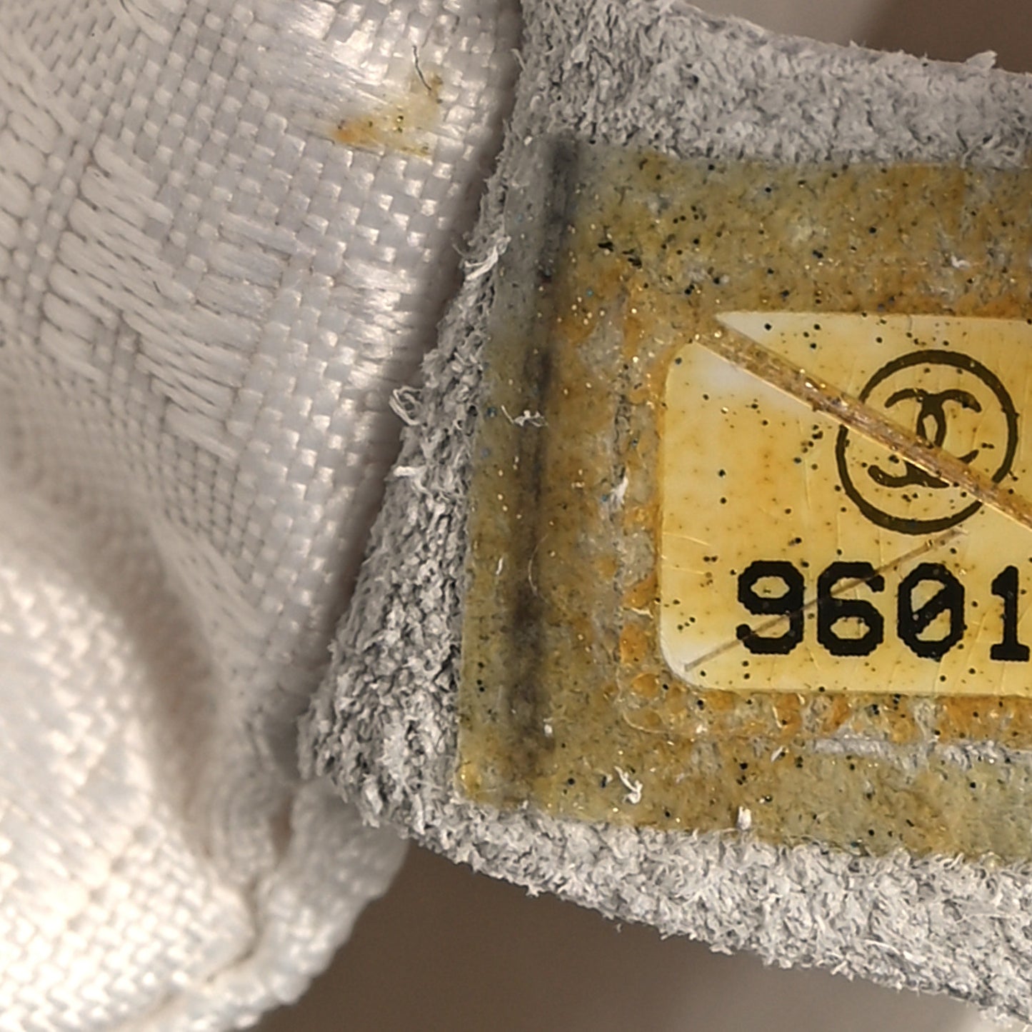 Patent Quilted Diagonal CC East West Chocolate Bar Flap White