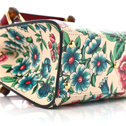 Gucci New Shangai Calfskin Floral Print Mini Diana Tote Bag Multicolor 9 of 10