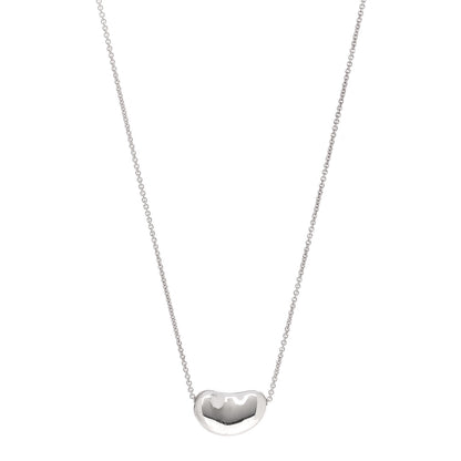 Tiffany Sterling Silver 20mm Elsa Peretti Bean Pendant Necklace 1 of 6