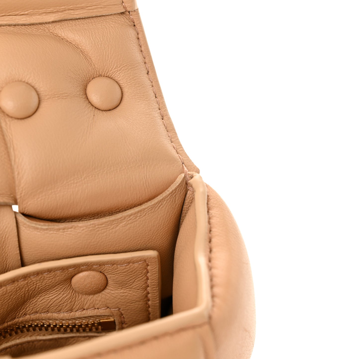 Lambskin Maxi Intreccio Padded Chain Cassette Crossbody Bag Almond