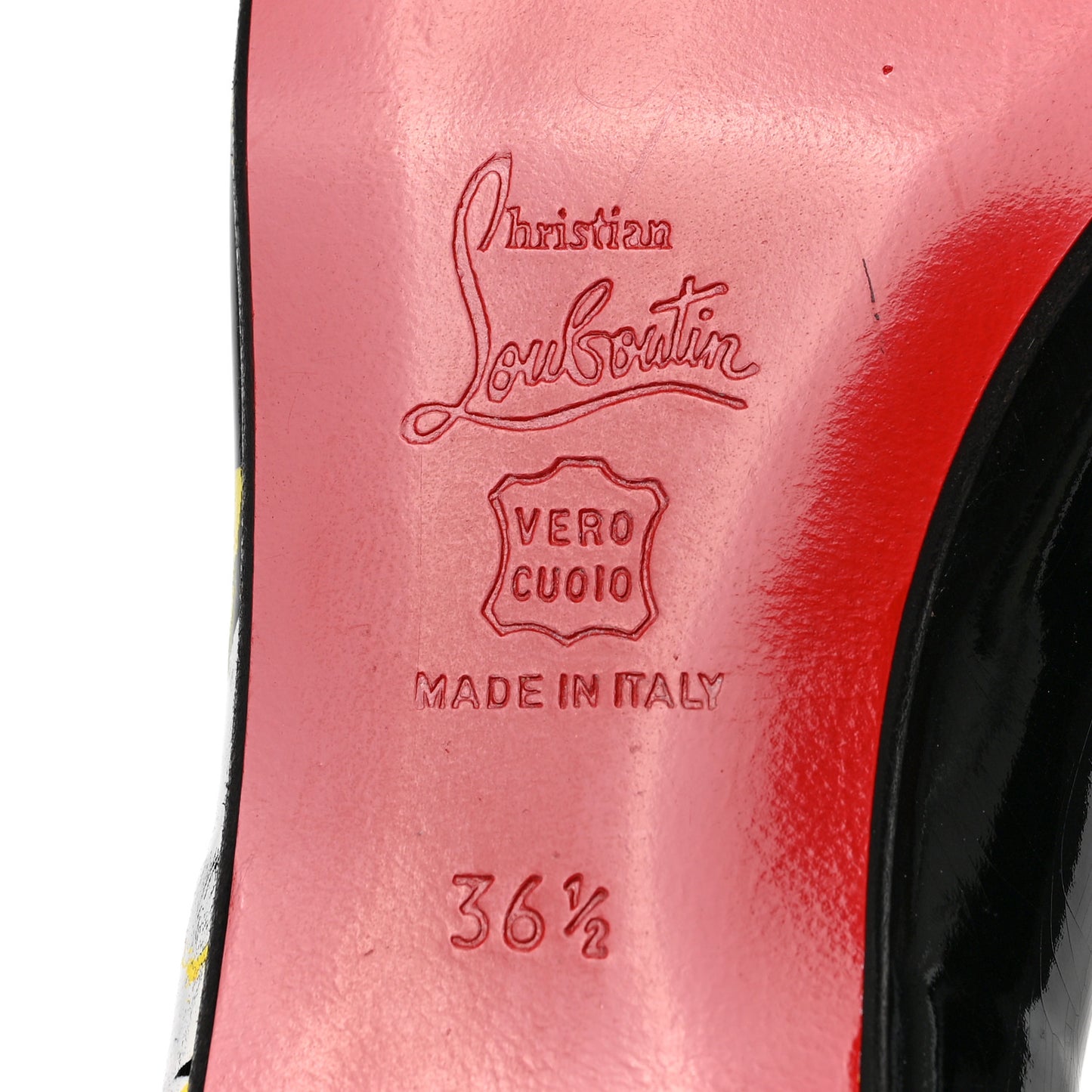Patent Graffiti Ballet Flats 36.5 Black Multicolor