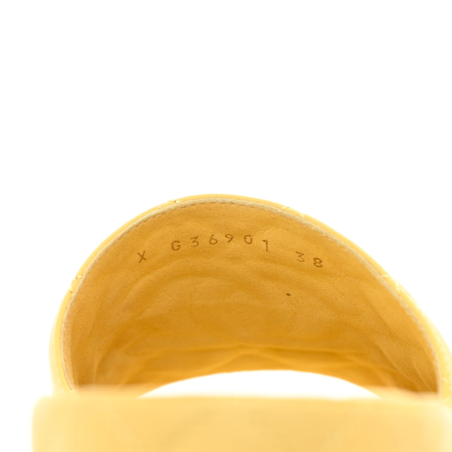 Lambskin Quilted CC Mules Sandals 38 Yellow