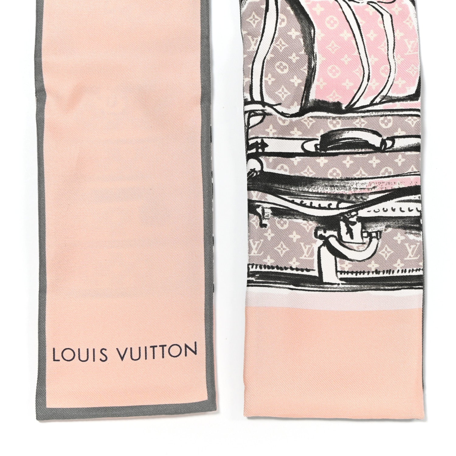 Louis Vuitton Silk Monogram Trunks Bandeau Rose Poudre 3 of 7