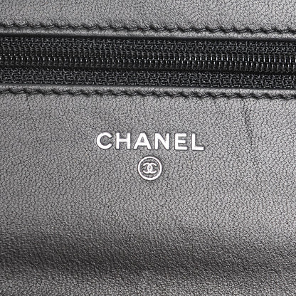 Chanel Lambskin Quilted Wallet On Chain WOC Black 6 of 9