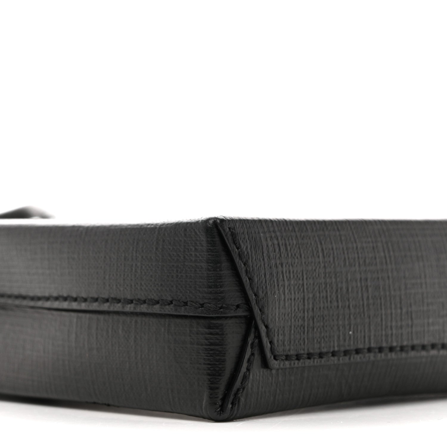 Balenciaga Squared Calfskin Logo Shopping Phone Holder Bag Black