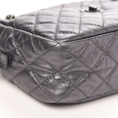 Chanel Metallic Aged Calfskin Quilted Medium Reissue Camera Case Dark Silver 8 of 9