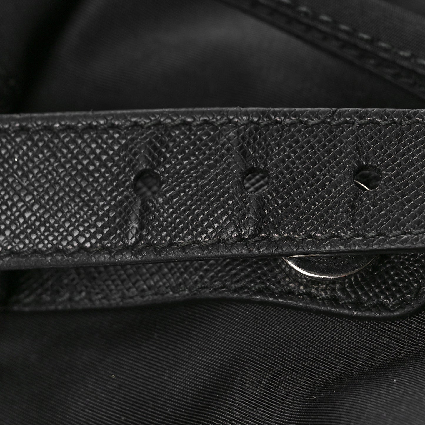 Tessuto Nylon Saffiano Medium Backpack Black