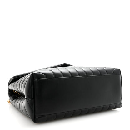 Saint Laurent Calfskin Y Quilted Monogram Medium Loulou Chain Satchel Black 4 of 9