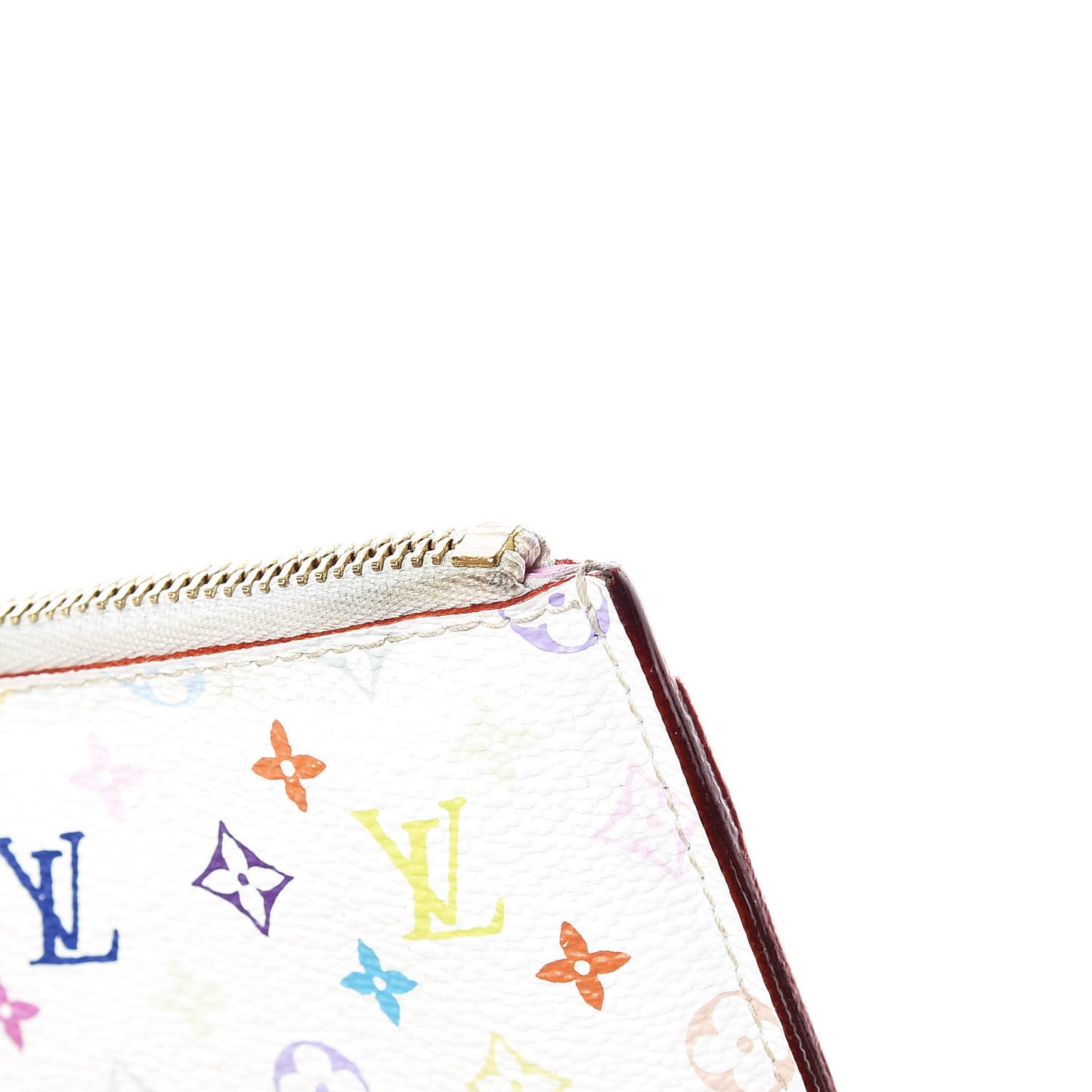 Monogram Multicolor Key Pouch White Litchi