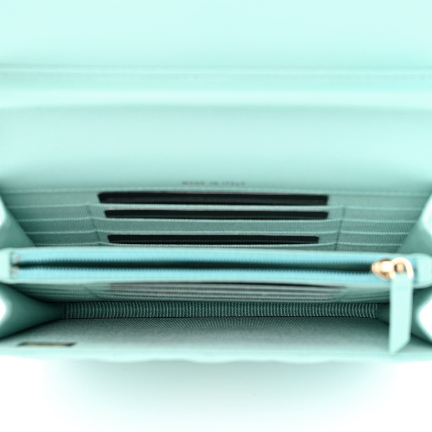 Chanel Caviar Quilted Square Wallet On Chain WOC Light Blue 5 of 12