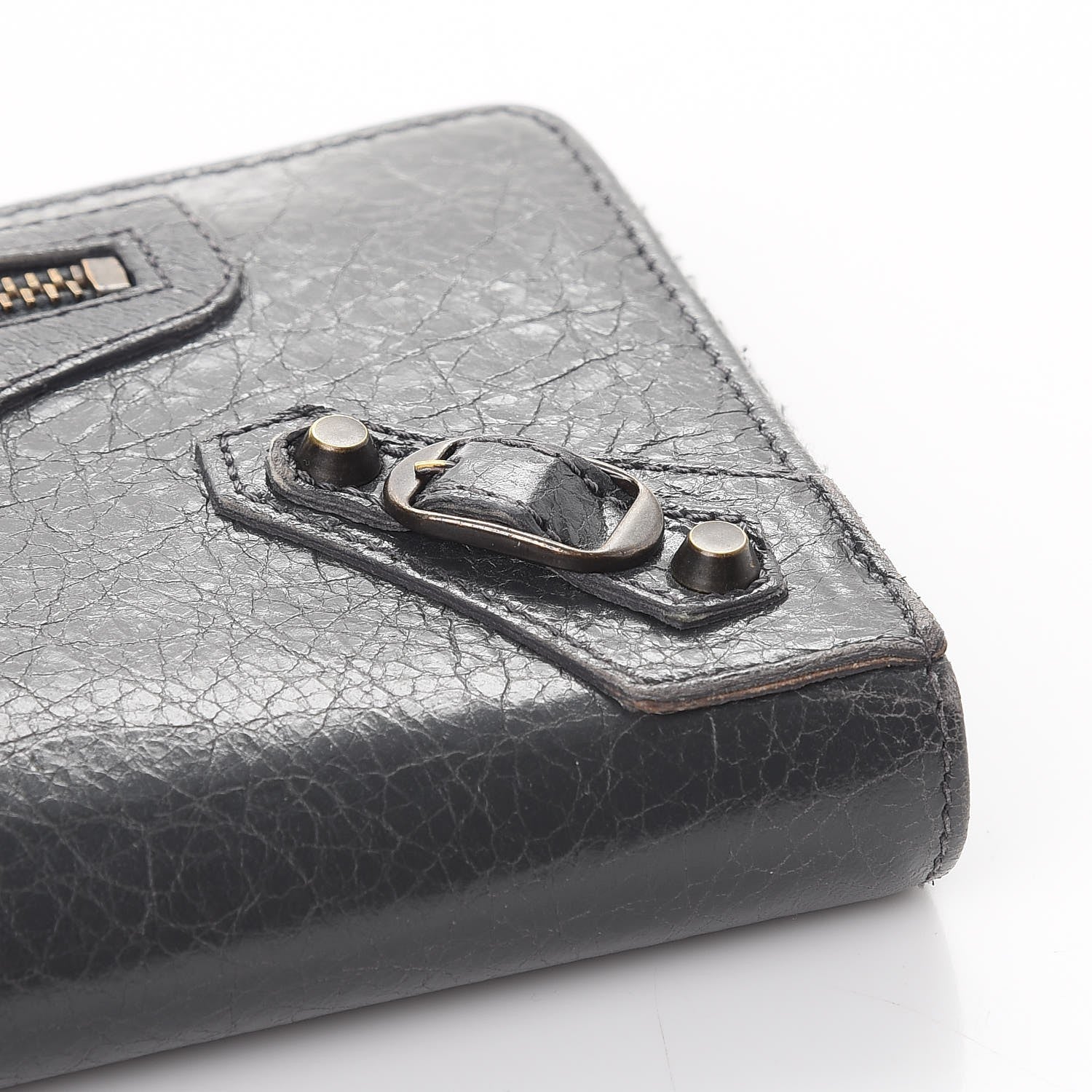 Balenciaga Agneau Classic Hardware Continental Zip Around Wallet Gris Fossile 10 of 11