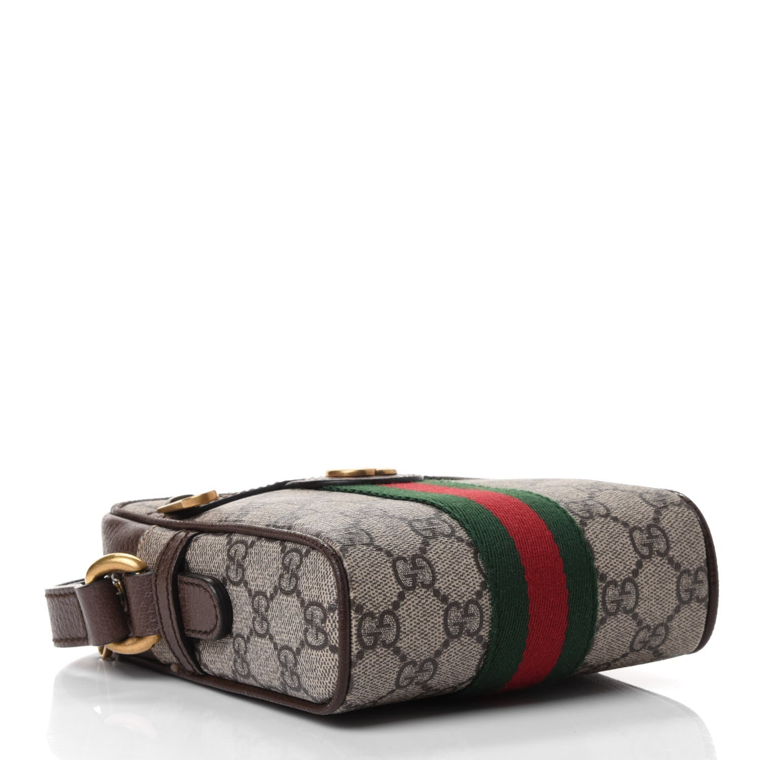 Gucci GG Supreme Monogram Web Mini Ophidia Messenger Brown 3 of 4