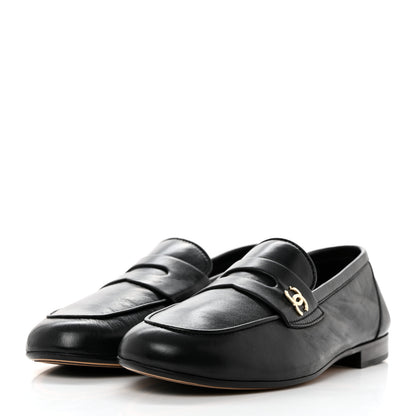 Chanel Lambskin CC Mocassin Loafers 37.5 Black 3 of 9