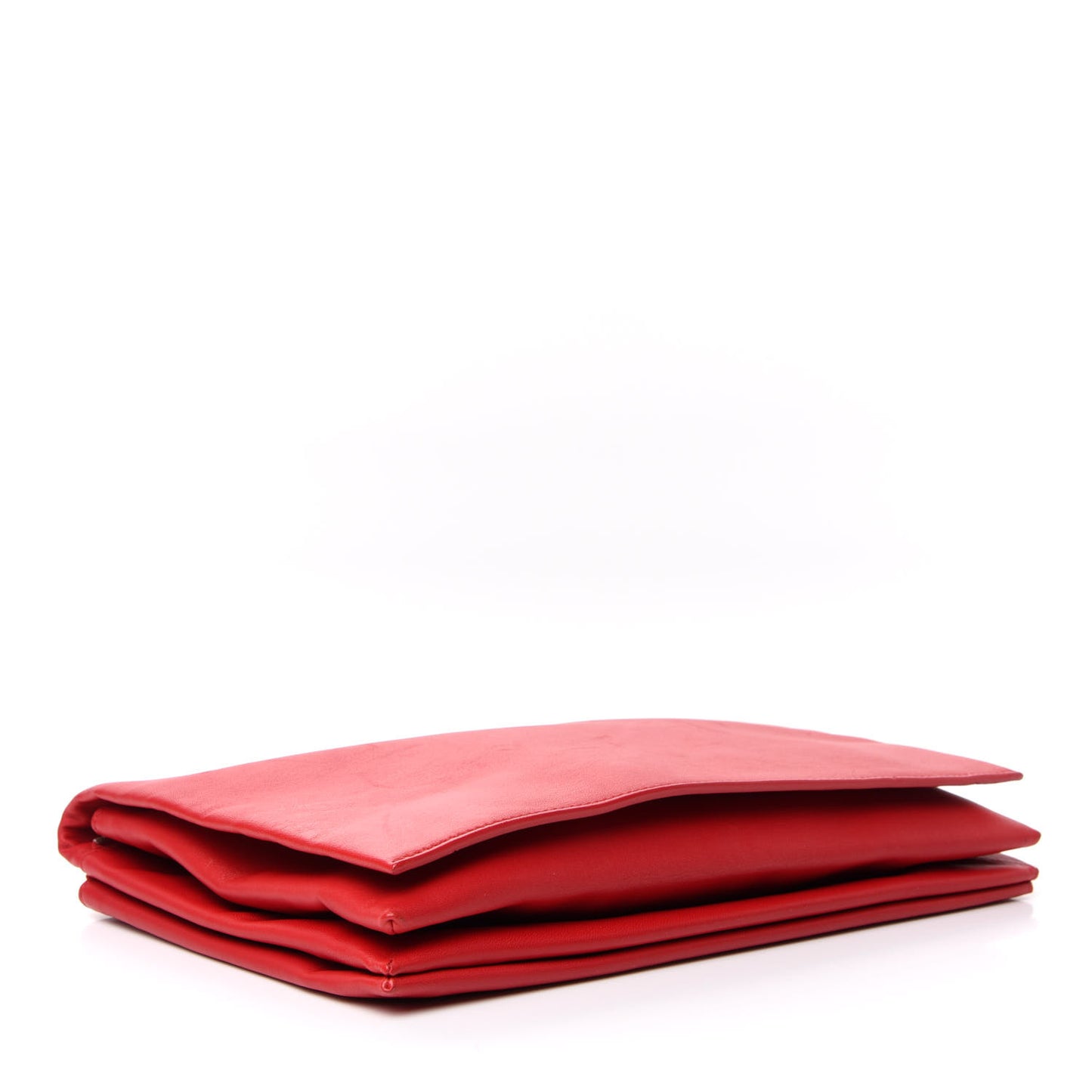 Lambskin Rolled Soft Trio Clutch Bright Red