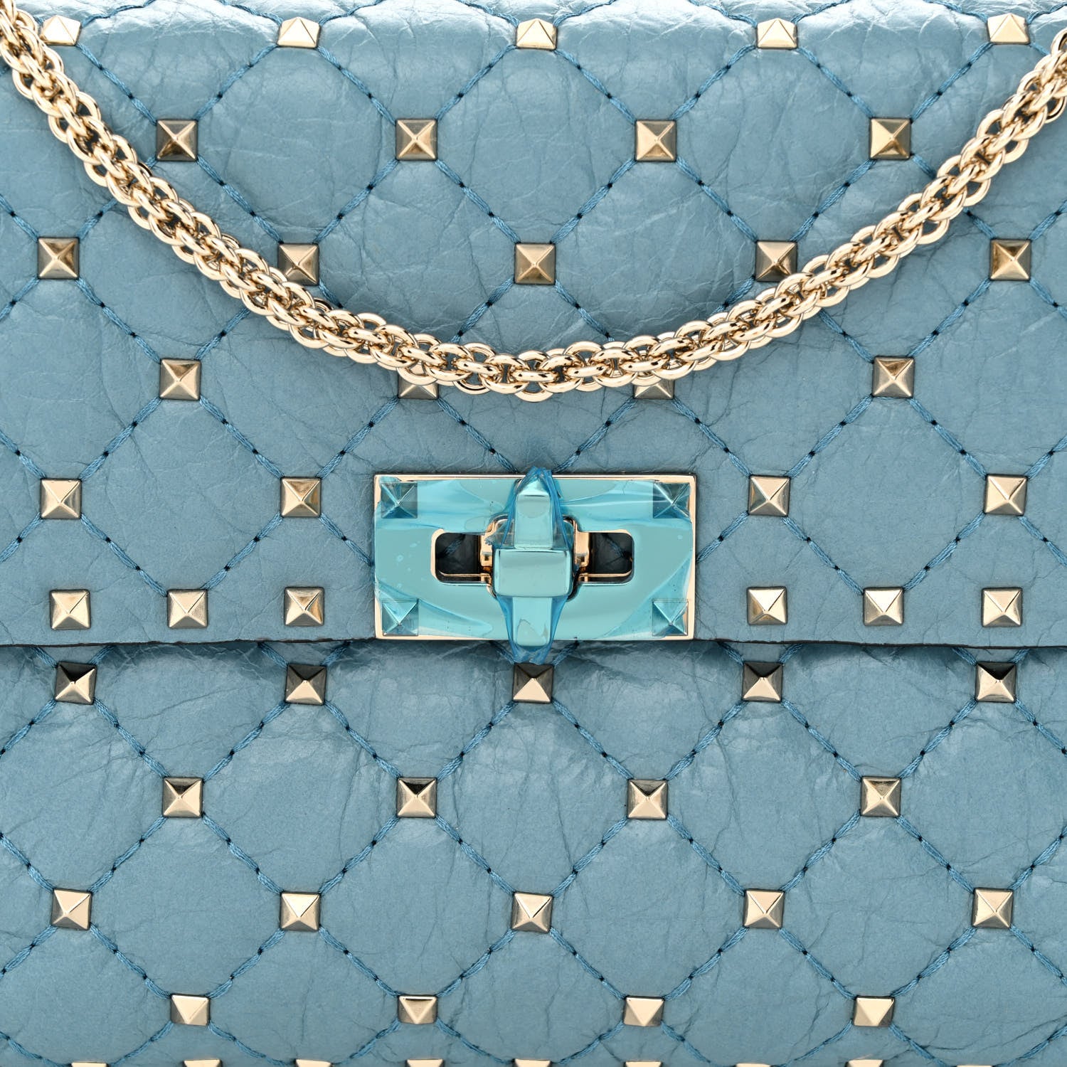 Valentino Garavani Craquele Nappa Medium Rockstud Spike Shoulder Bag Nube 8 of 11
