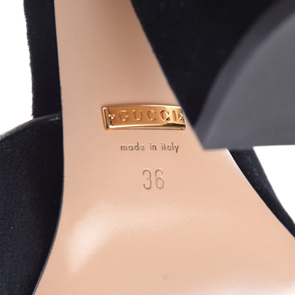 Gucci Velvet Bee Sandal 36 Black 10 of 14