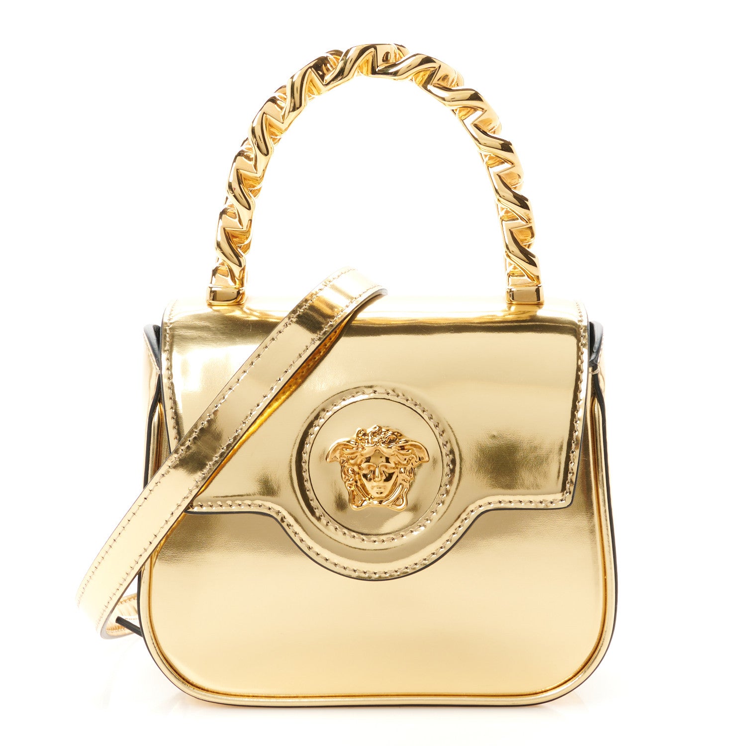 Versace Metallic Calfskin Mini La Medusa Bag Gold 1 of 11