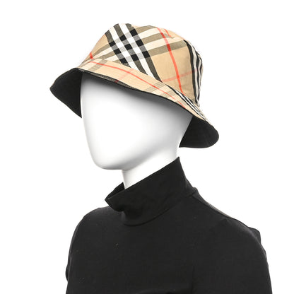 Burberry Cotton Gabardine Vintage Check Reversible Bucket Hat L Black Sand 2 of 15