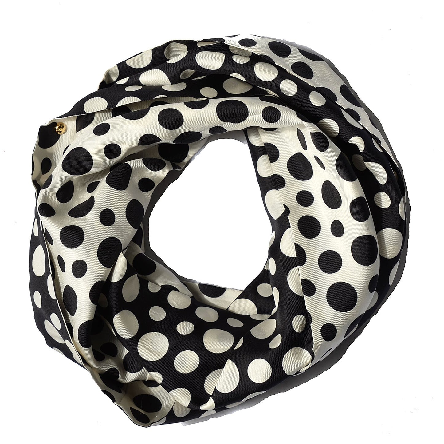 Silk Kusama Infinity Dots Infinity Snood Scarf Black White