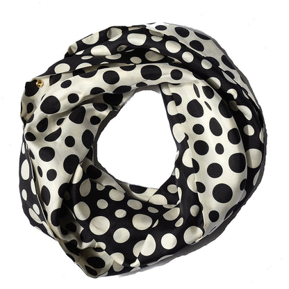 Louis Vuitton Silk Kusama Infinity Dots Infinity Snood Scarf Black White 1 of 4