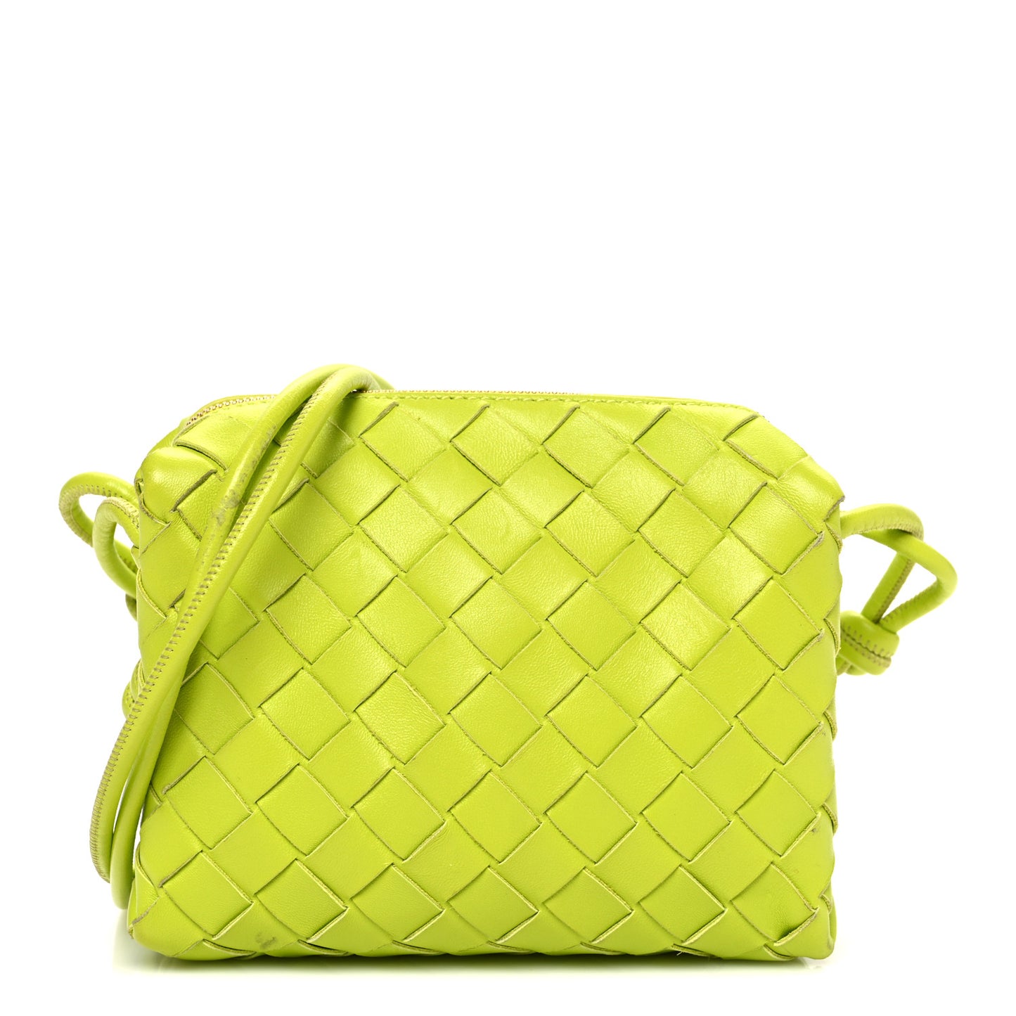 Nappa Intrecciato Mini Loop Camera Bag Acid Kiwi