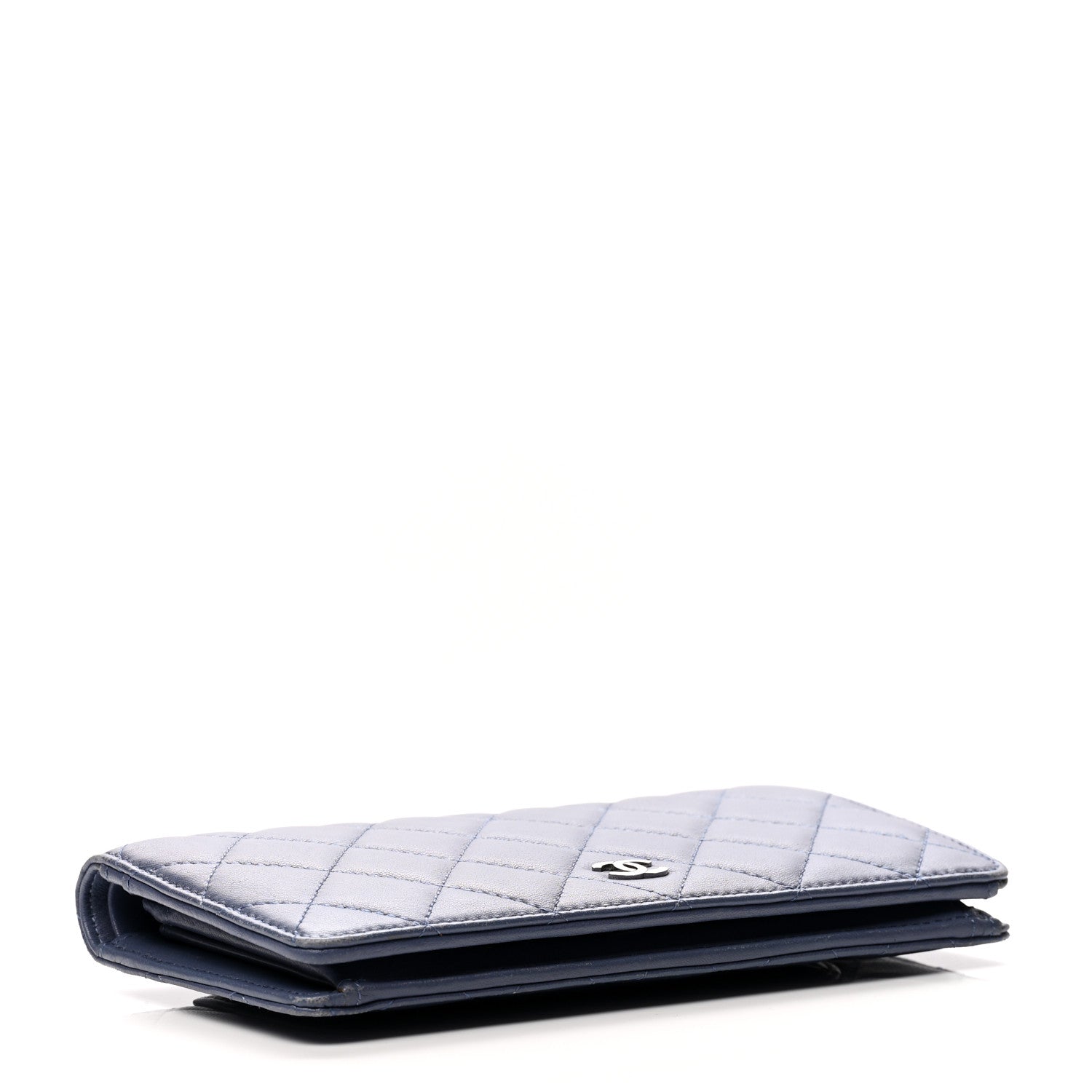Chanel Lambskin Quilted Yen Wallet Blue 4 of 10