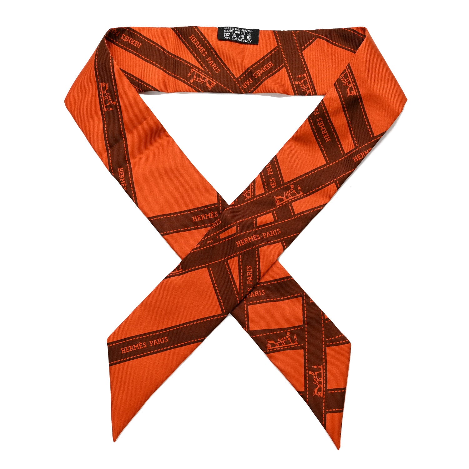 Hermes Silk Bolduc Twilly Orange 1 of 4